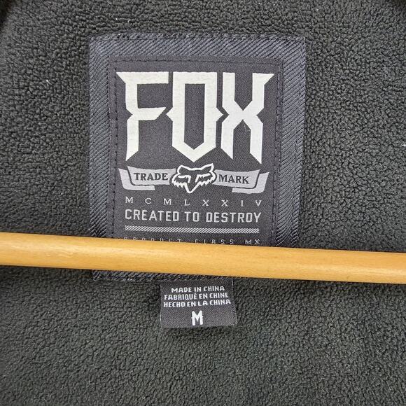 Fox Racing Hooded Jacket Mens Medium Gray Embroidered Vtg Y2K Motocross - Picture 7 of 15